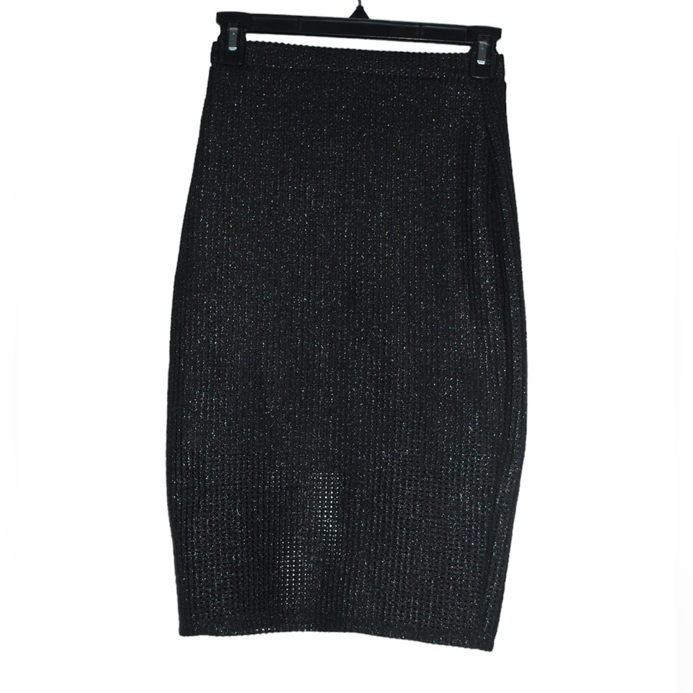 Charlotte russe black sheer skirt small metallic